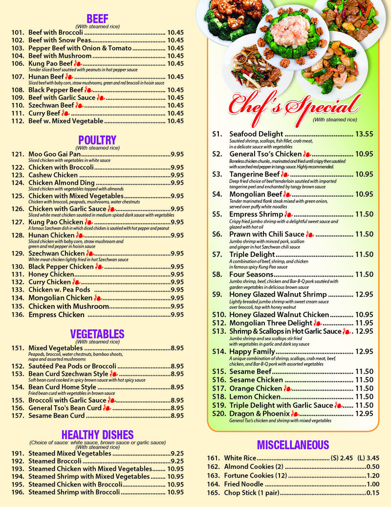 Mongolian on sale grill menu